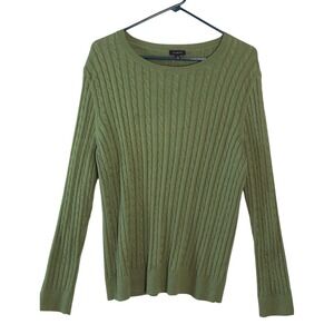 Talbots Women's XL Sweater Kelly Green Wool Blend Minimalist Academia Wool Blend
